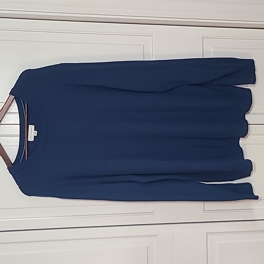 Free Assembly Men's Long Sleeve Knit Blue Shirt Pullover Sweater 2XL